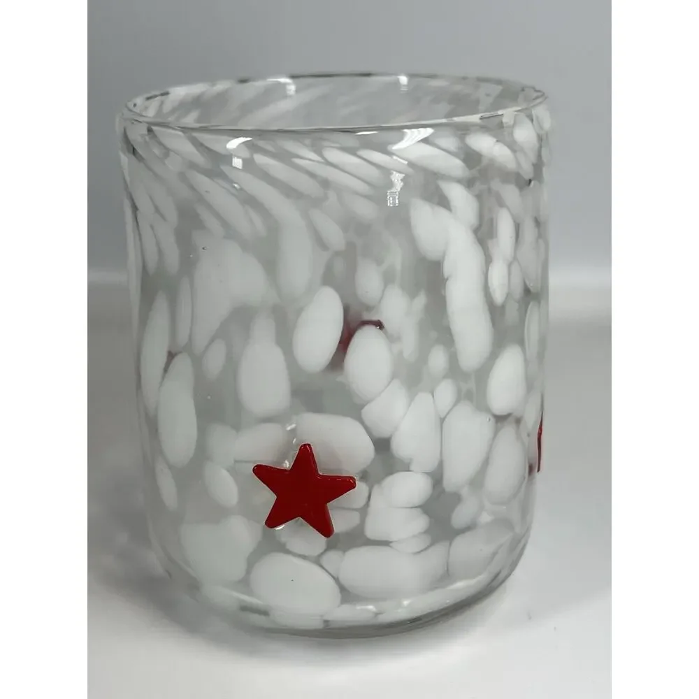 Anthropologie Icon Confetti Star White Juice Glass